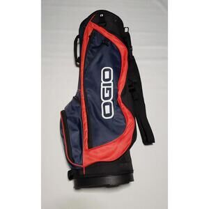 OGIO Tyro Golf Bag Blue Red 6 Dividers‎ 6 Pockets Rain Cover Adjustable Strap